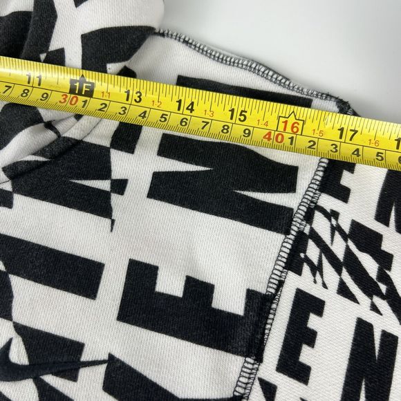 Nike Vtg‎ Swoosh Hoodie Sz L Black White All Over Print Full Zip Y2K Blue Tag - Picture 13 of 14